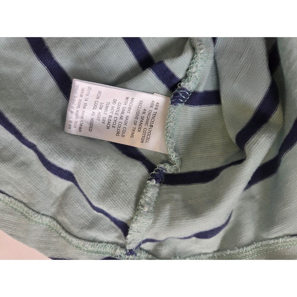 Toad & Co Light Green and Navy Midi Dress Tie Waist Pockets Sleeveless Small - Picture 8 of 8